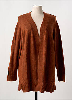 Gilet manches longues stretch marron SIGNATURE femme