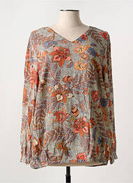 Blouse imprimé fleurs manches longues orange CISO femme