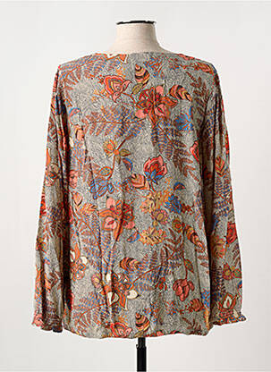 Blouse imprimé fleurs manches longues orange CISO femme