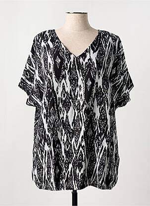 T-shirt imprimé fantaisie manches courtes noir CISO femme