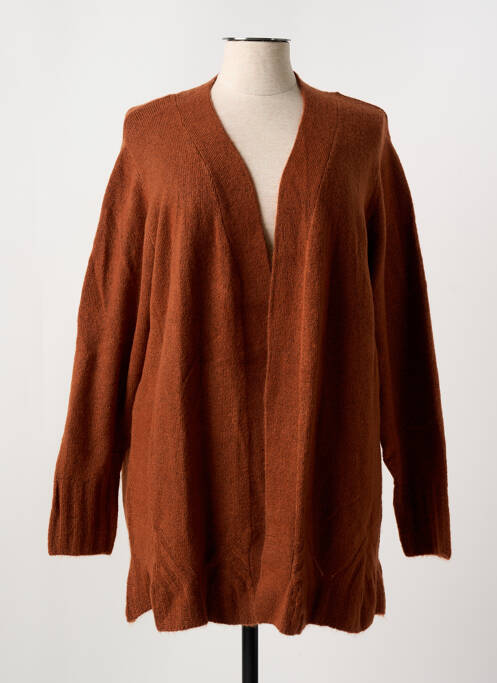Gilet manches longues stretch marron SIGNATURE femme
