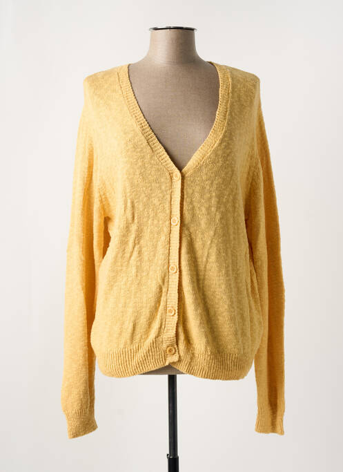 Gilet manches longues jaune SIGNATURE pour femme