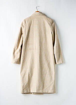 Manteau long coupe cintrée sans capuche beige BOOHOO femme