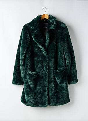 Manteau long fermeture pressionnée sans capuche vert DEELUXE femme