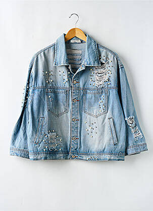 Veste casual poches bleu ESTHER.H femme