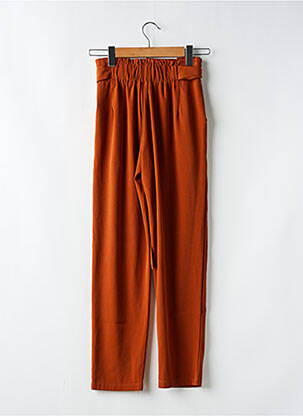 Pantalon droit tissage crêpe taille haute orange MARAISLISE femme