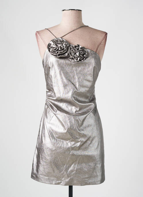 Robe courte argent MANGO pour femme