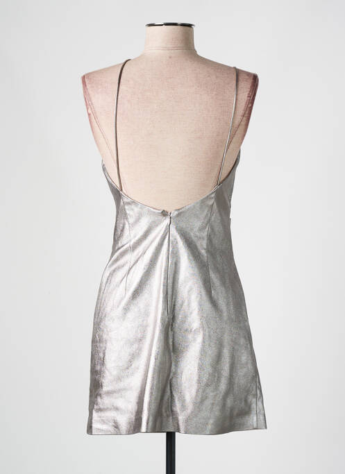 Robe courte argent MANGO pour femme