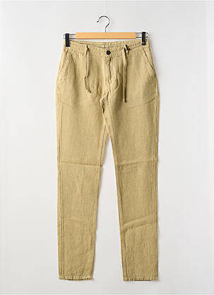 Pantalon slim fermeture zippée sous rabat boutonné taille normale beige LA CIBLE ROUGE homme