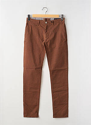 Pantalon chino stretch taille normale marron LA CIBLE ROUGE homme