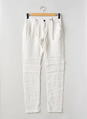 Pantalon slim fermeture zippée sous rabat boutonné taille normale blanc LA CIBLE ROUGE homme