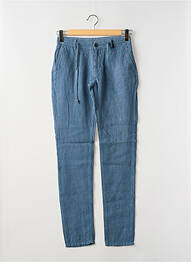Pantalon slim fermeture zippée sous rabat boutonné taille normale bleu LA CIBLE ROUGE homme