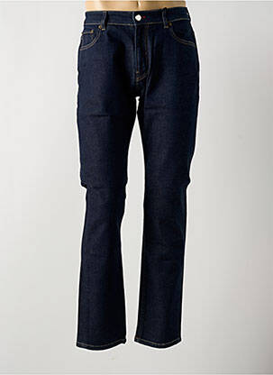 Jeans coupe droite fermeture zippée sous rabat boutonné bleu LA CIBLE ROUGE homme