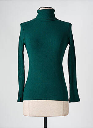 Sous-pull coupe cintrée manches longues vert KANOPE femme