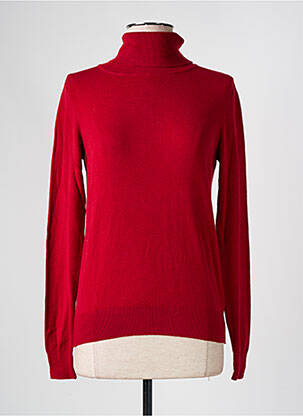 Pull col roulé coupe cintrée manches longues rouge RINASCIMENTO femme
