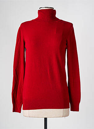 Pull col roulé coupe cintrée manches longues rouge clair RINASCIMENTO femme