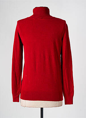 Pull col roulé coupe cintrée manches longues rouge clair RINASCIMENTO femme