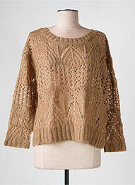 Pull col rond manches longues beige SEE U SOON femme