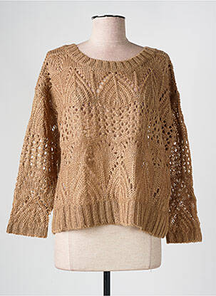 Pull col rond manches longues beige SEE U SOON femme