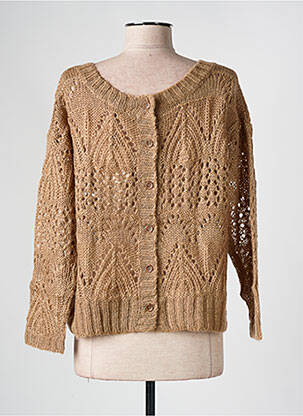 Pull coupe droite manches longues beige SEE U SOON femme