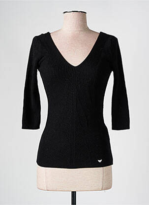 Pull coupe cintrée manches longues noir LPB femme