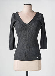 Pull coupe cintrée manches longues gris LPB femme