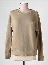 Sweat-shirt manches longues manches longues beige HAPPY femme