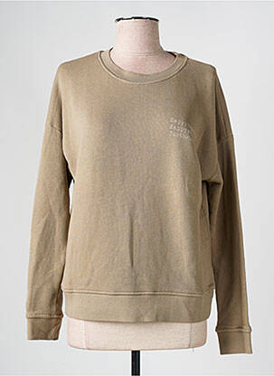Sweat-shirt manches longues manches longues beige HAPPY femme
