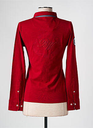 Polo coupe droite manches longues rouge BLACK WELLIS femme