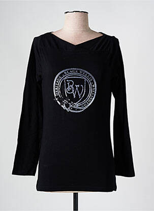 Top coupe cintrée manches longues noir BLACK WELLIS femme