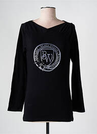 Top coupe cintrée manches longues noir BLACK WELLIS femme