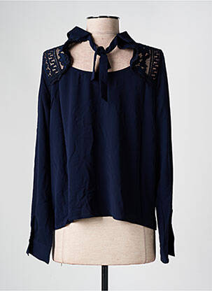 Blouse manches longues manches longues bleu NOEMIE & CO femme