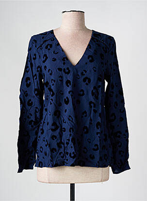Blouse imprimé fantaisie manches longues bleu SUD EXPRESS femme