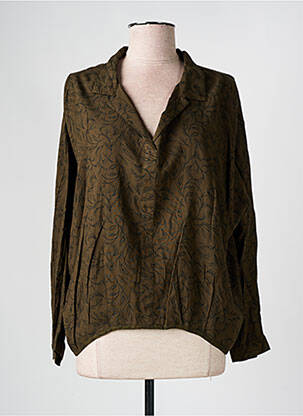 Blouse imprimé fantaisie manches longues vert DEELUXE femme