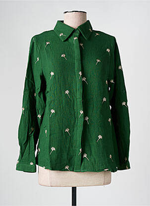 Chemisier coupe droite manches longues vert BY ONE femme