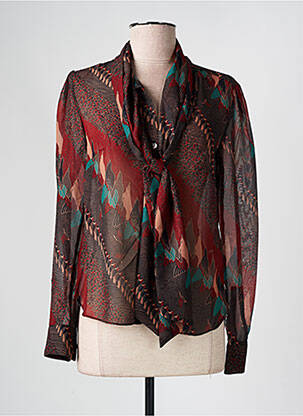 Chemisier coupe fluide manches longues marron MOLLY BRACKEN femme