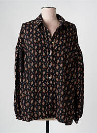 Chemisier imprimé fantaisie manches longues noir MOLLY BRACKEN femme