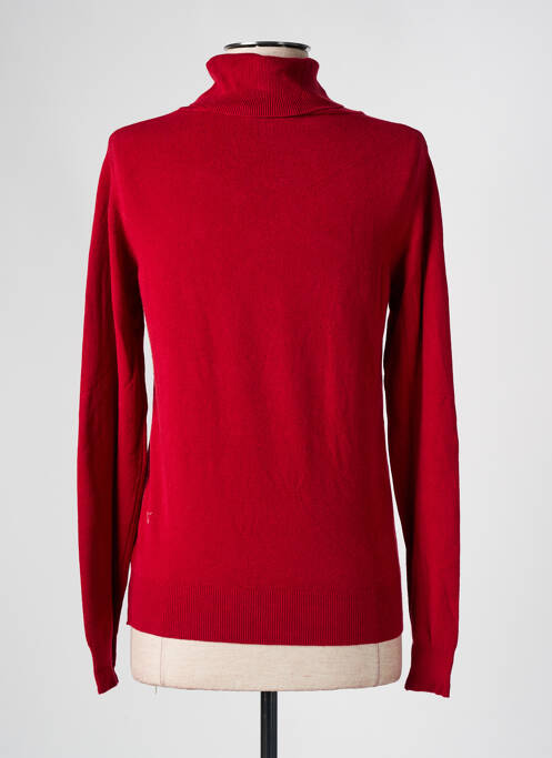 Pull col roulé coupe cintrée manches longues rouge RINASCIMENTO femme