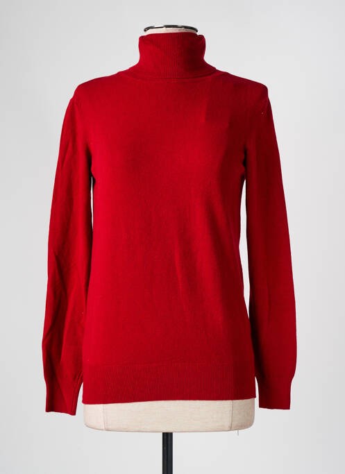 Pull col roulé coupe cintrée manches longues rouge clair RINASCIMENTO femme