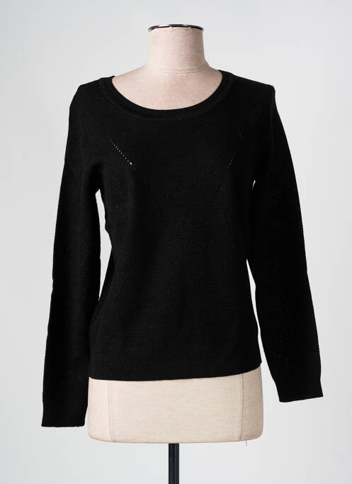 Pull col rond manches longues noir SEE U SOON femme