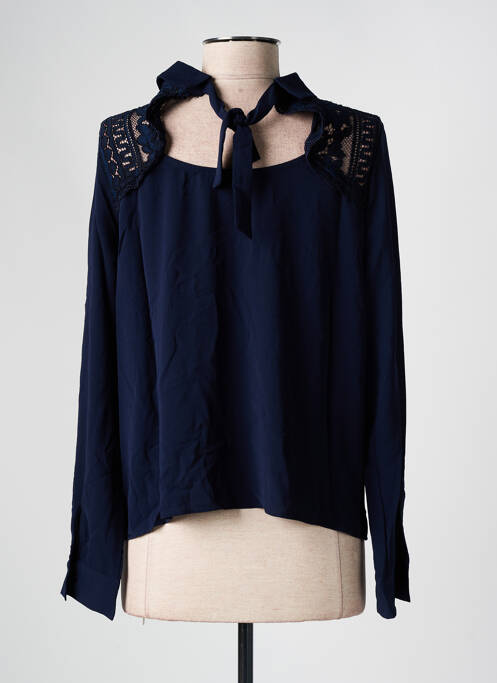 Blouse manches longues manches longues bleu NOEMIE & CO femme