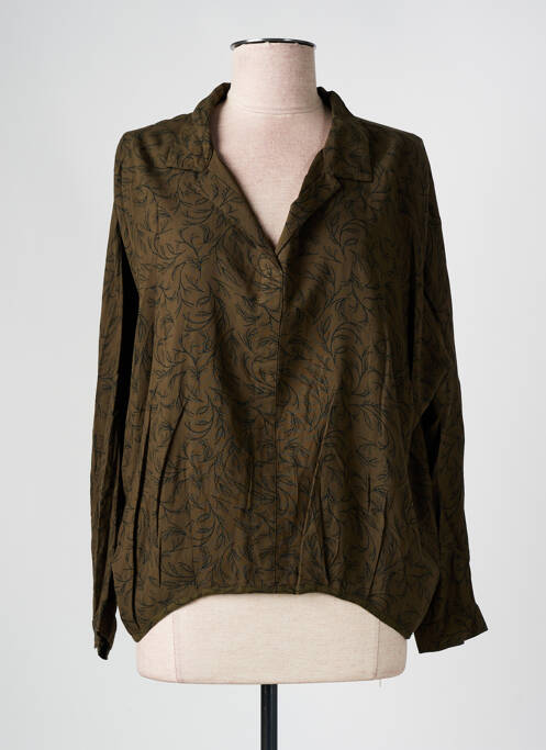 Blouse imprimé fantaisie manches longues vert DEELUXE femme