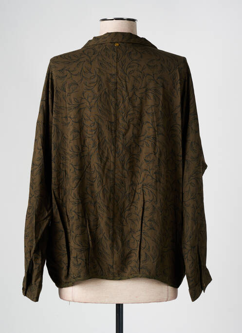 Blouse imprimé fantaisie manches longues vert DEELUXE femme