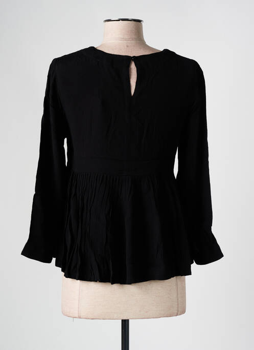 Blouse col rond manches longues noir SEE U SOON femme