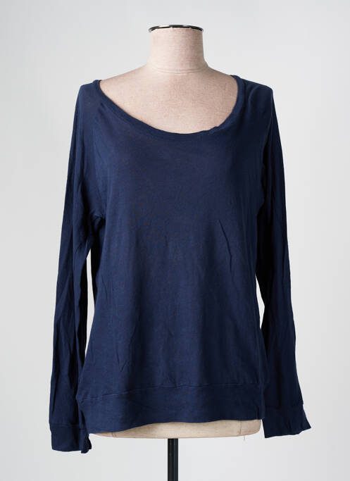 Pull col rond manches longues bleu AMERICAN VINTAGE femme