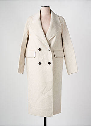 Manteau long coupe droite sans capuche beige SEE U SOON femme