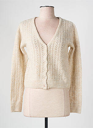 Gilet manches longues coupe cintrée beige CALIE femme