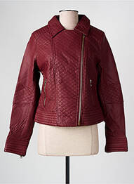 Veste simili cuir coupe cintrée rouge SOFTY femme
