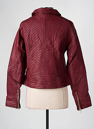 Veste simili cuir coupe cintrée rouge SOFTY femme