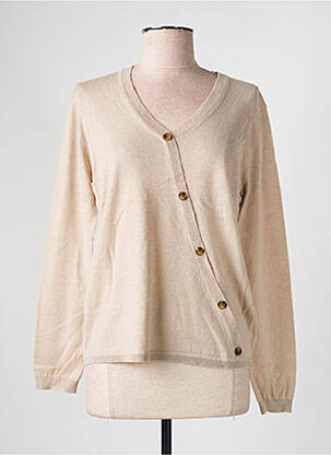 Gilet manches longues col rond beige SEASON femme